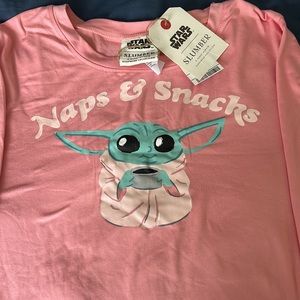 Women’s Star Wars Baby Yoda Pajamas, Size XL, Pink, Gray, Slumber